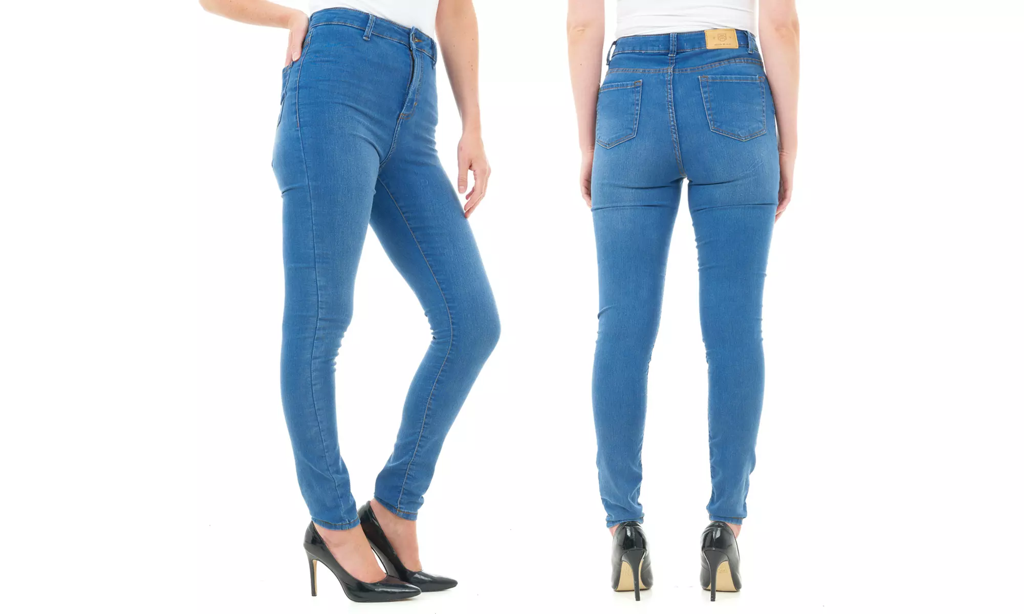 High-Waisted Skinny Fit Denim Jeans