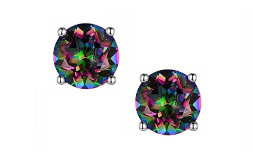 Image 3: Runde oder quadratische Ohrstecker mit Zirkonen