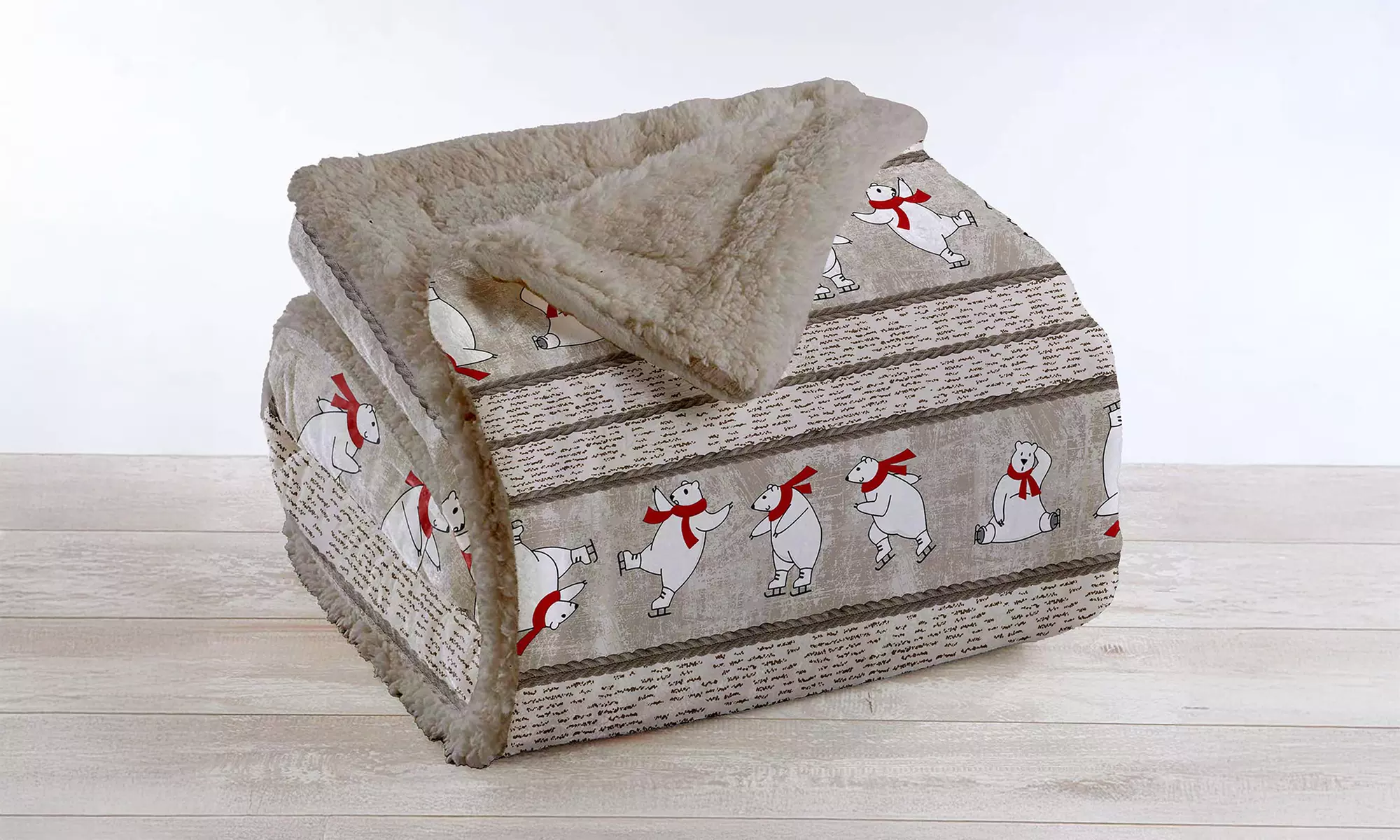 Plaid réversible sherpa et microfibre