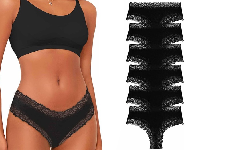 Image 3: 1 oder 2x 6er-Pack Damen-Hipster aus Baumwolle mit Spitze