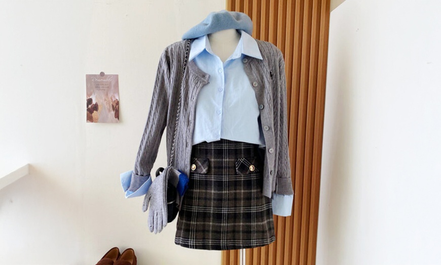 Image 14: Women’s Knitted Button-Down Cardigan Sweater