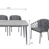 Image 5: Seven-Piece Metal Outdoor Dining Set with Table and Six Chairs