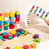 Image 1: 25 Beads Wooden Lacing Toy Set; Educational and Interactive Fun