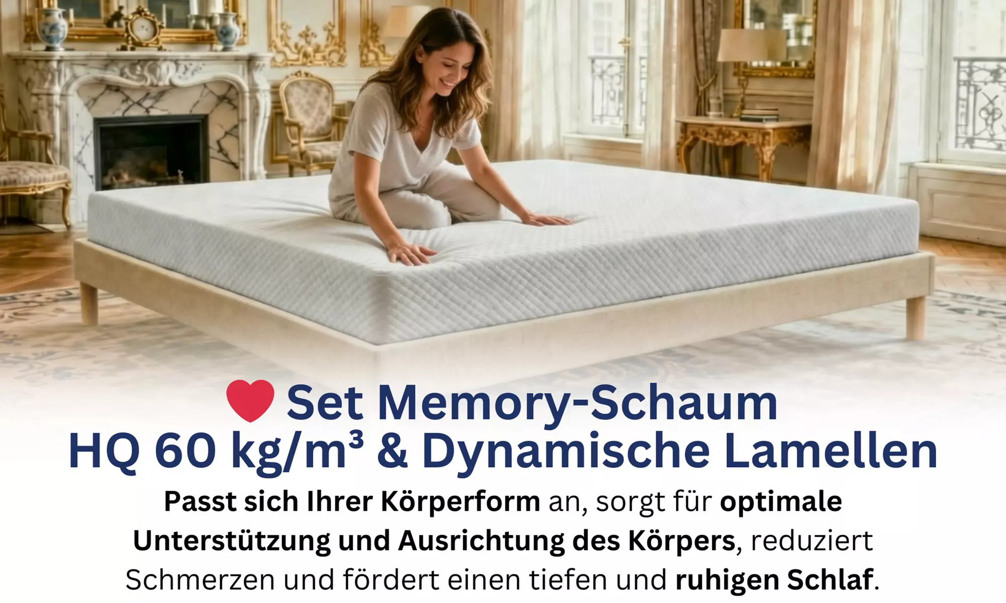 Bettgestell ANTHRA opt. mit Matratze