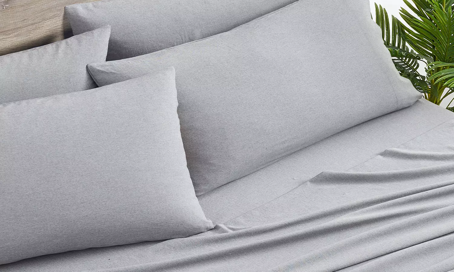 Bamboo 2000 Thread Count 6-Piece Chambray Heathered Sheet Set with SnugGrip
