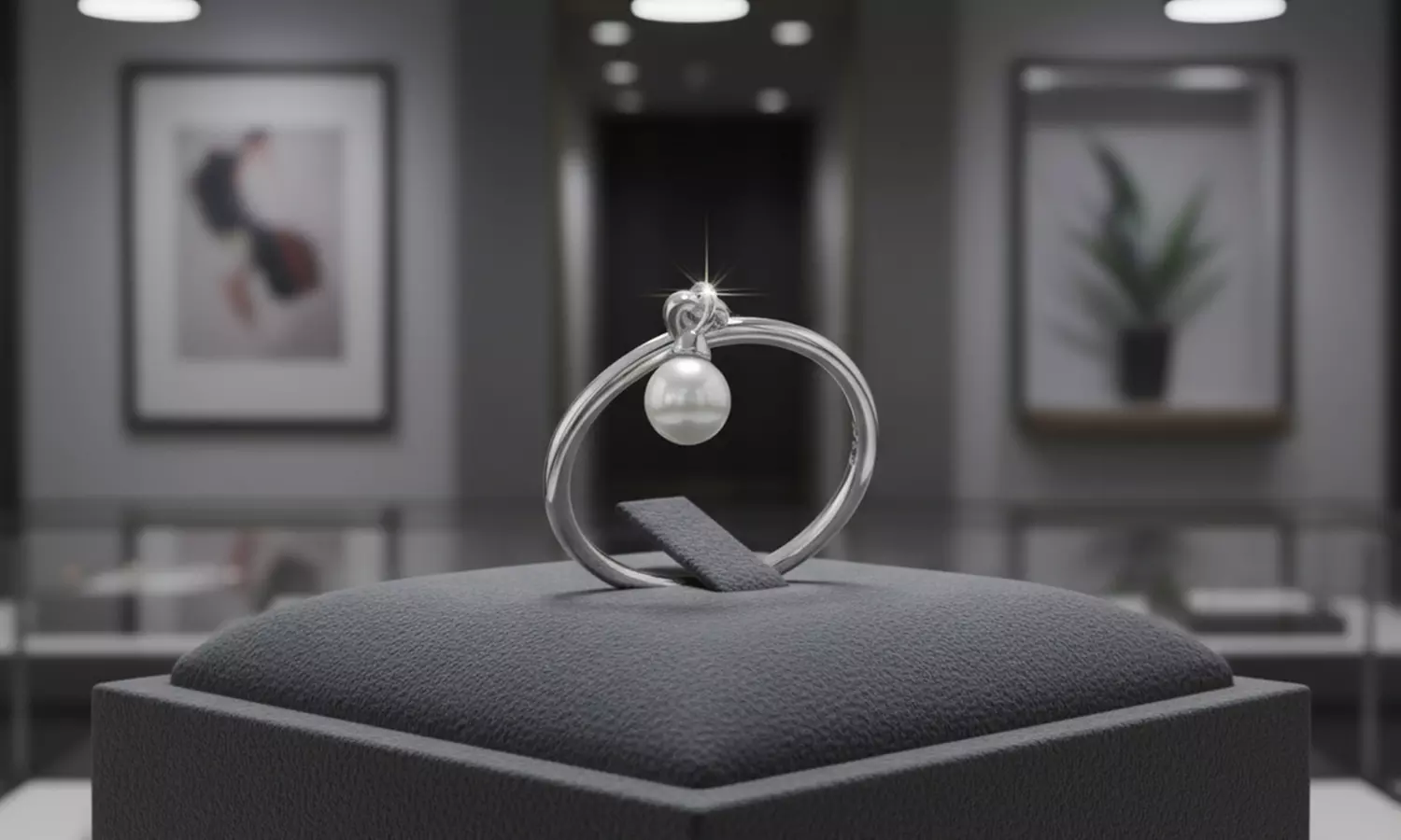 925 Sterling Silver Freshwater Pearl Dangle Ring Available In Sizes 6-9