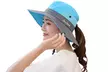 Womens UV Protection Hat Foldable Wide Brim Ponytail Sun Hats - Second Medium