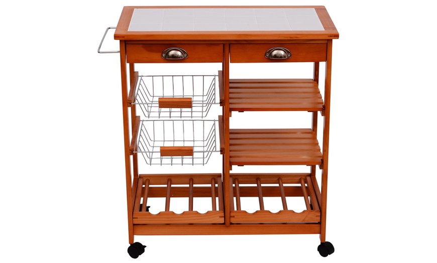 Image 10: HomCom Kitchen Trolley Cart