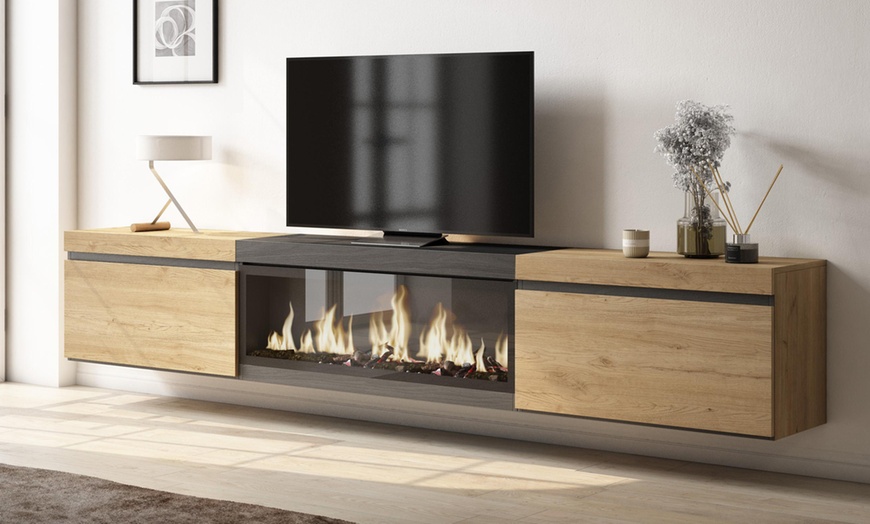 Image 18: Meuble TV suspendu avec grande capacité de rangement  