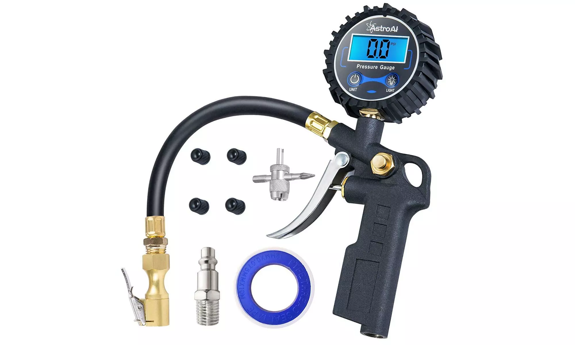 AstroAI Digital Tire Pressure Gauge with Inflator 250 PSI Air Chuck
