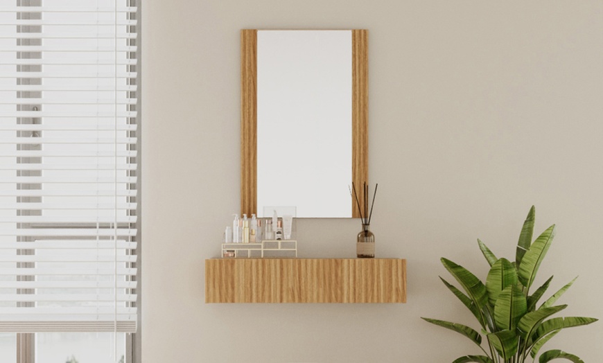 Image 3: Geteilter Schminktisch mit Schublade und Spiegel