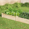 Image 4: Varnish-Coated Solid Wood Raised Garden Bed with Two Compartments
