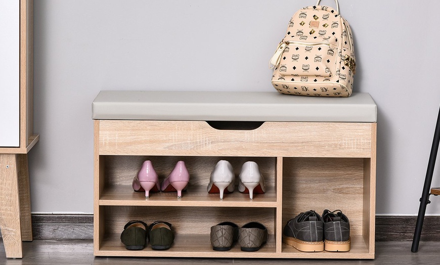 Image 2: HomCom Shoe Cabinet