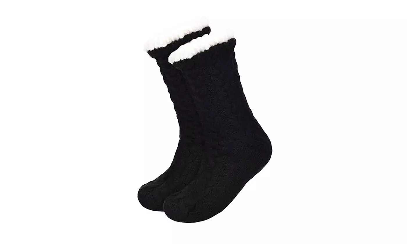 ItBelongs2U Women's Winter Fuzzy Fleece-Lined Non-Slip Socks