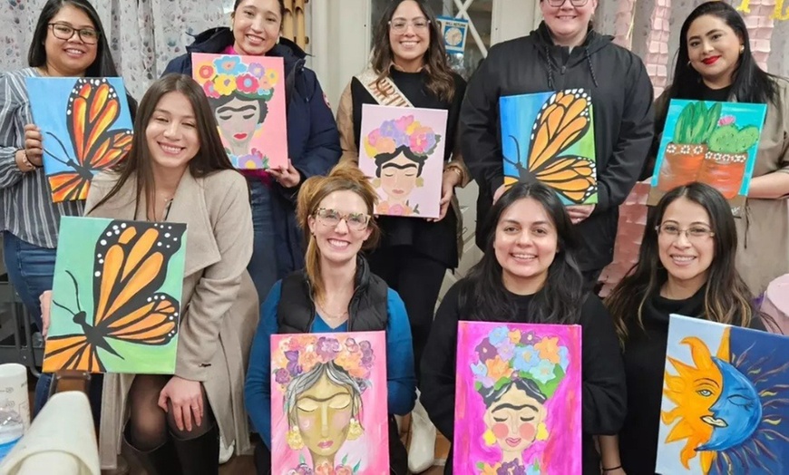 Image 3: Paint & Sip Class for One, Two, Three or Four Guests Including Canvas