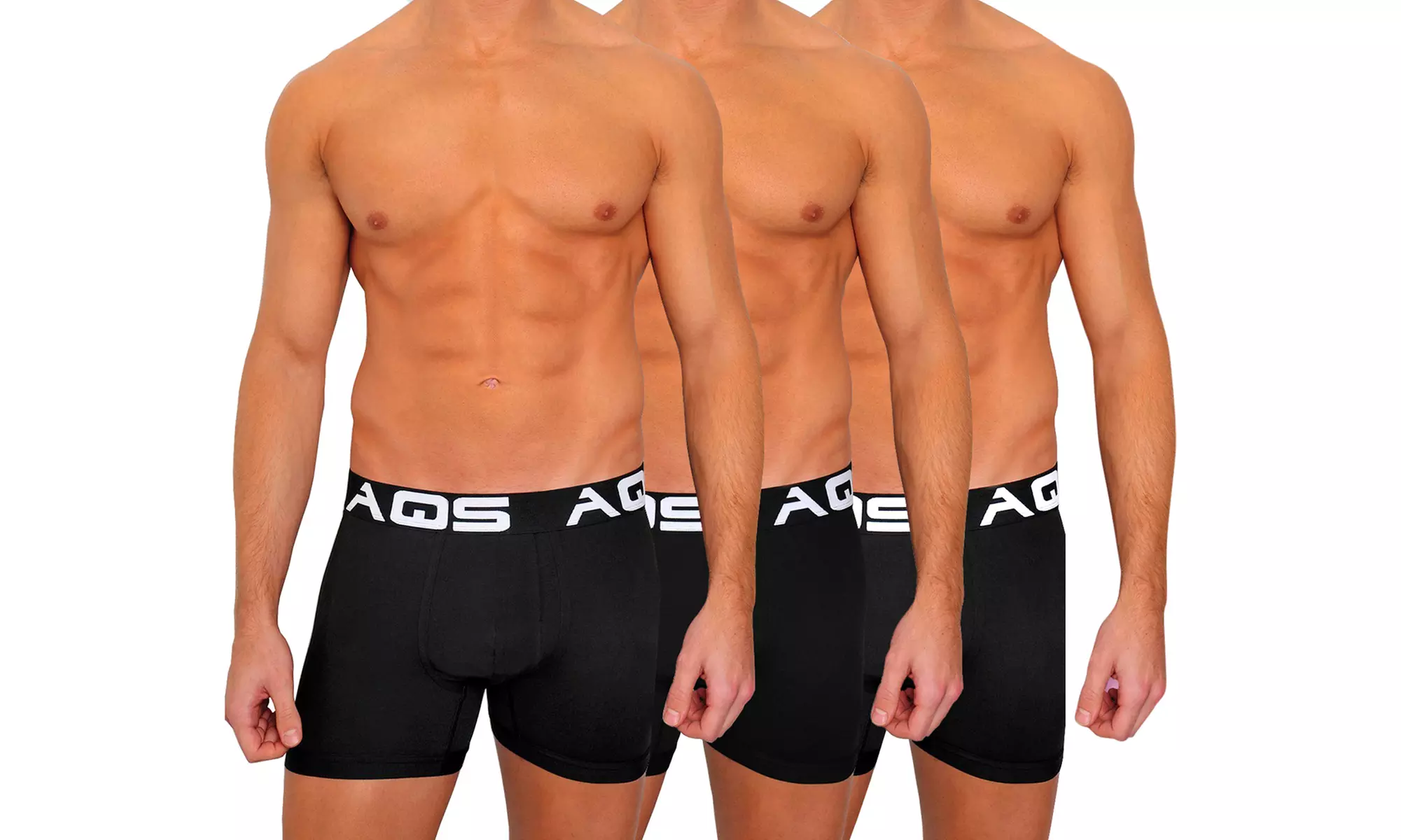 3 Pack AQS Men's Colorful Boxer Briefs 