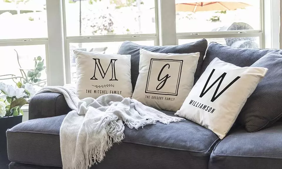 Personalized Monogram Throw-Pillow Covers from Qualtry (Up to 28% Off) - Primary Image