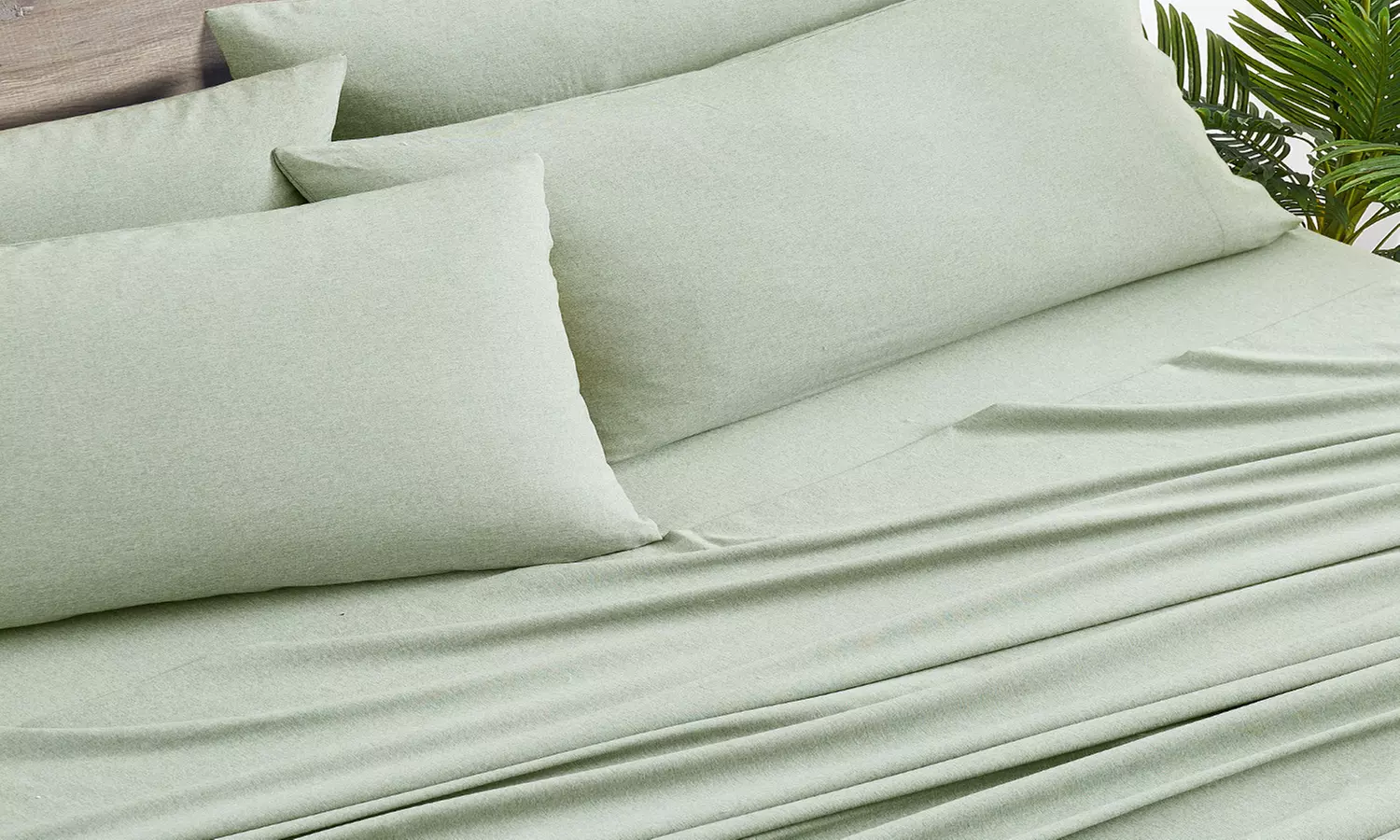 Bamboo 2000 Thread Count 6-Piece Chambray Heathered Sheet Set with SnugGrip