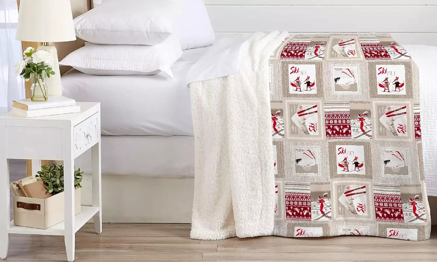 Plaid réversible sherpa et microfibre