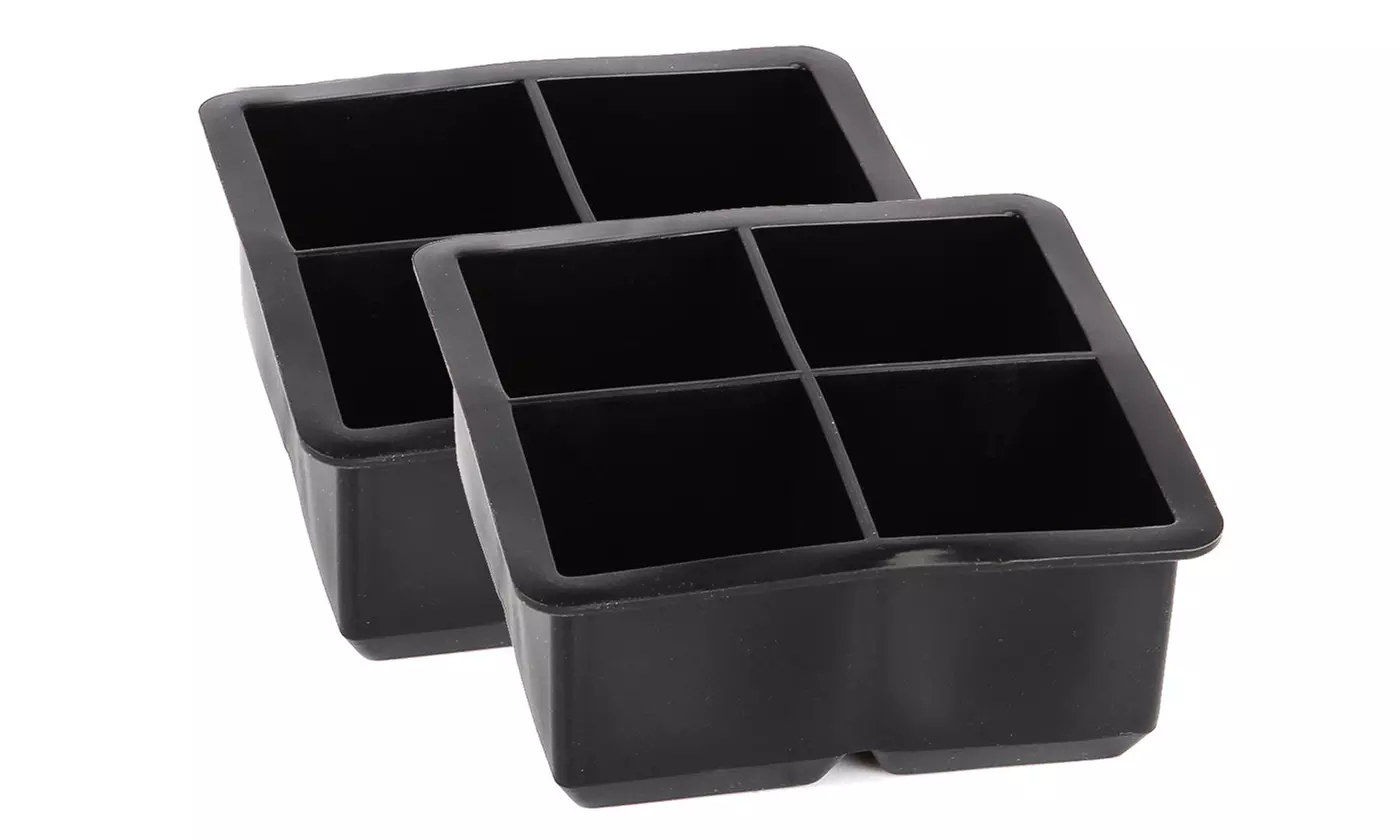 Silicone Ice Cube Tray Large Round Square Molds for Whiskey Cocktails Bourbon