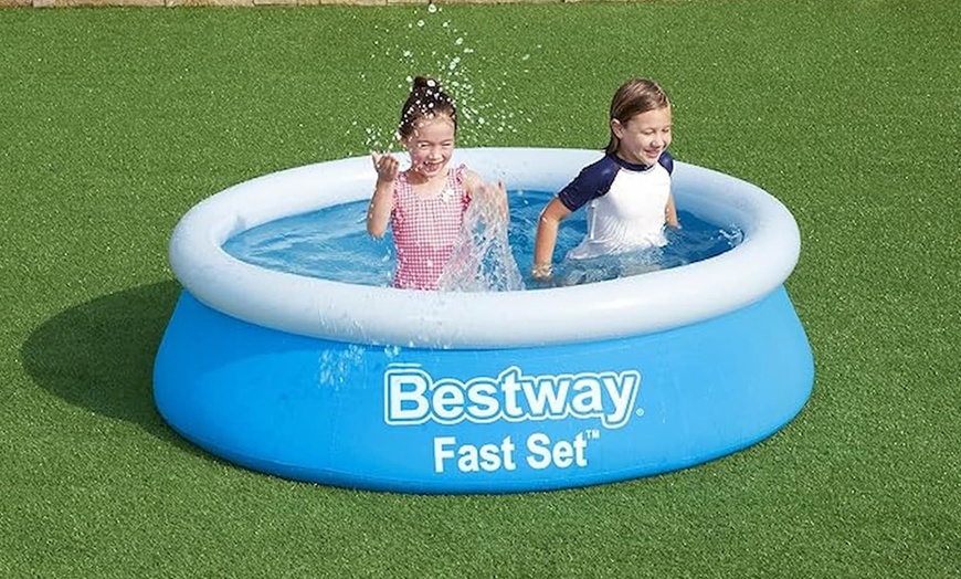Image 4: Bestway rundes, aufblasbares oder selbstaufstellendes Planschbecken