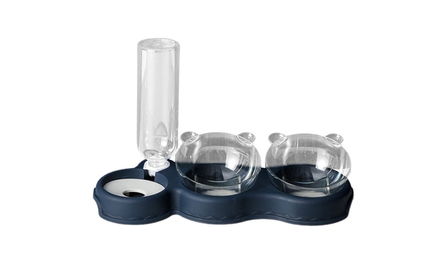 Image 2: Three-in-One Pet Feeding Bowl