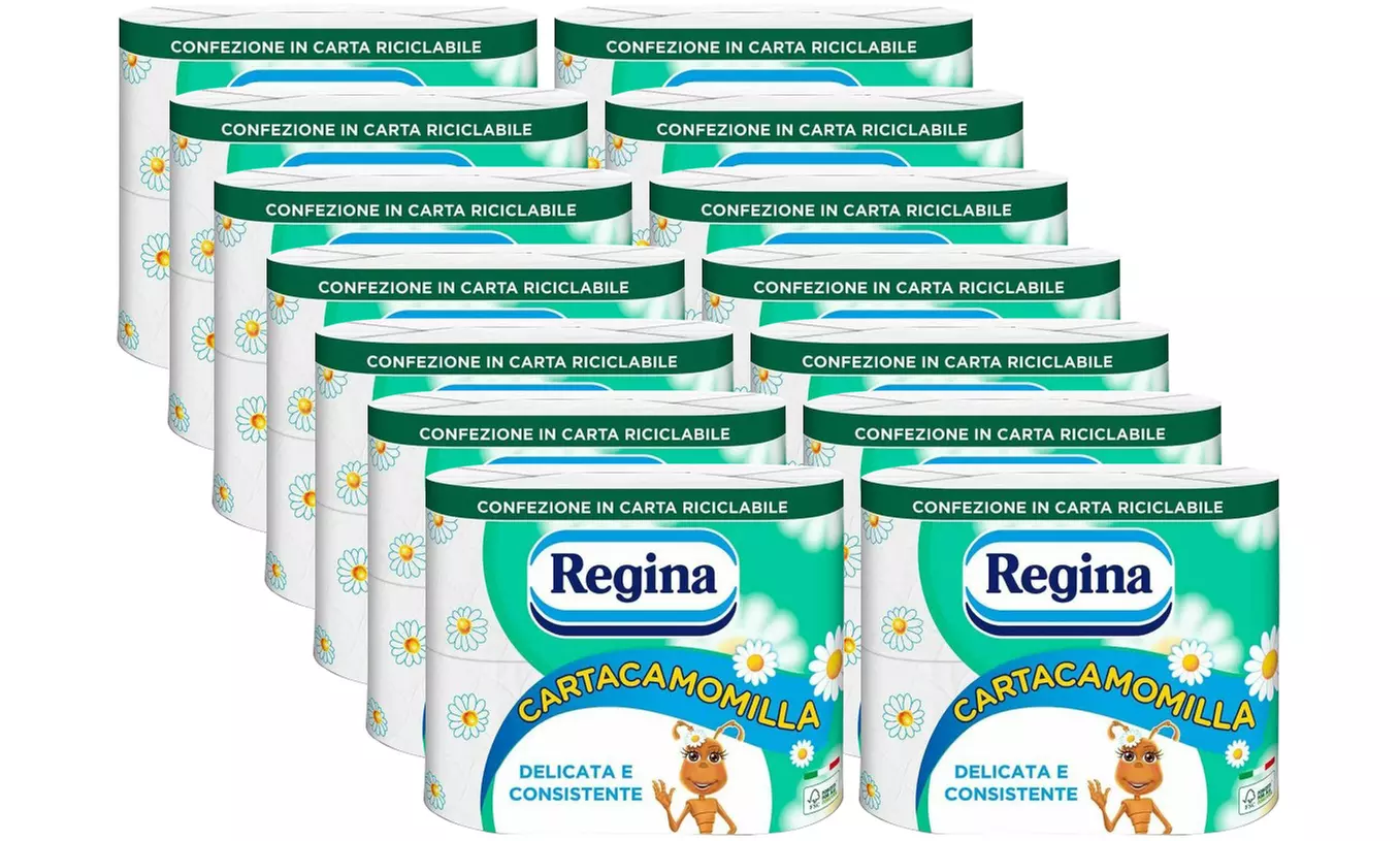 FINO a 60 rotoli di carta igienica Regina, disponibile in 2 varianti