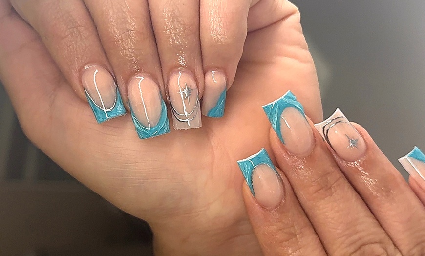 Image 6: Small or Extra Long Acrylic Nail Sets with Unlimited Gems