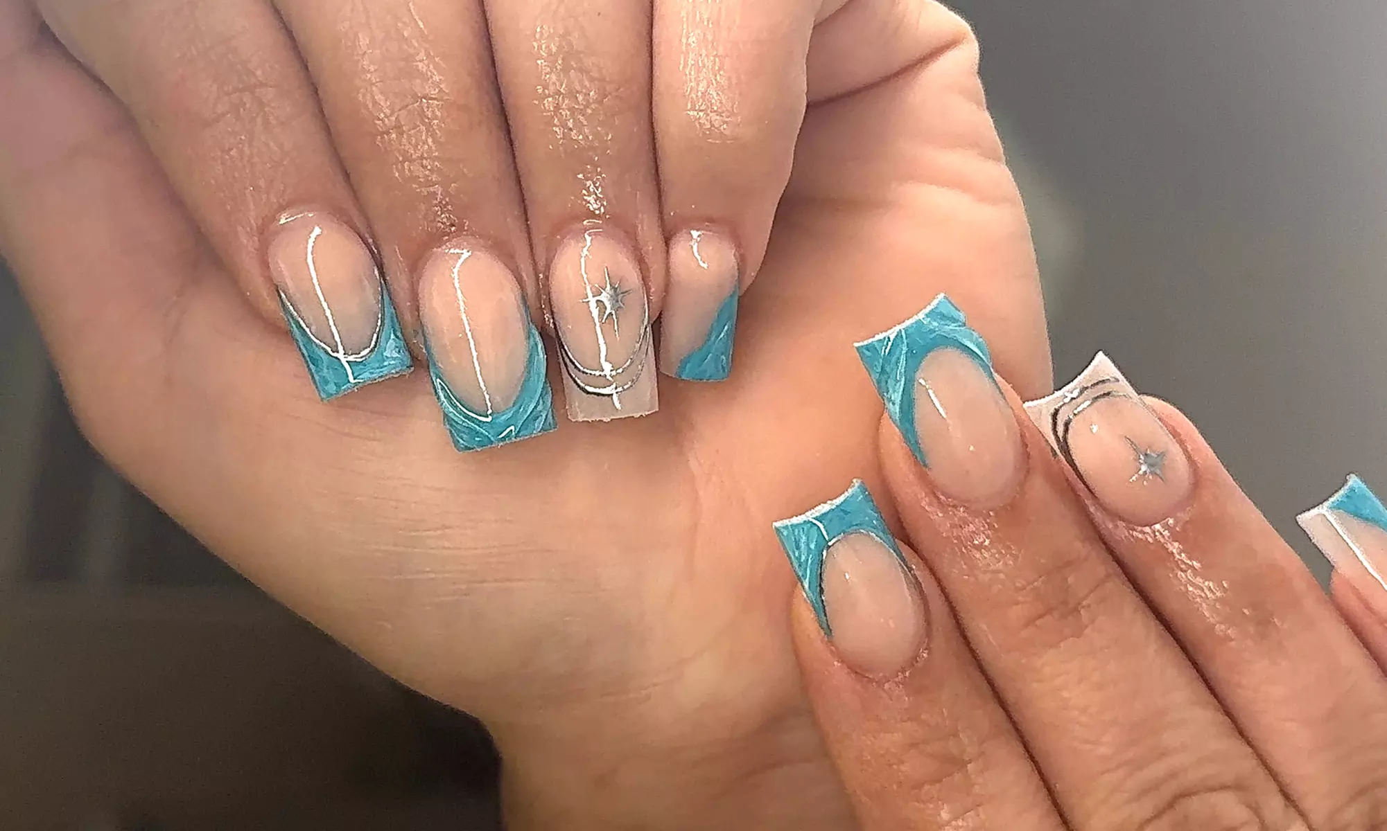 Small or Extra Long Acrylic Nail Sets with Unlimited Gems