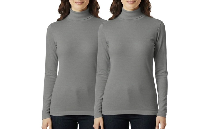 Image 2: Set di 2 maglie da donna lupetto o dolcevita Leable