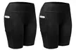 Women Activewear Workout Bike Yoga Shorts Stretch Mid Thigh Leggings with Pocket - Second Medium