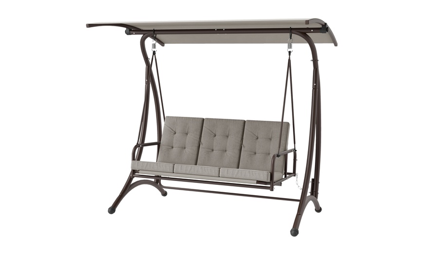 Image 2: Outsunny 3 Seater Garden Swing Seat Bed