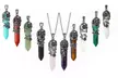 Healing Crystal Wrapped Pointed Natural Quartz Stone Necklace Pendant - Second Medium