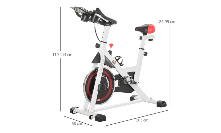 Image 25: HomCom Indoor Exercise Bike for Spin Classes or Low Impact Exercise