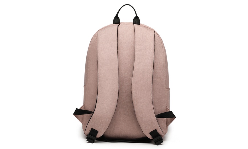 Image 21: Mochila escolar con correas acolchadas y múltiples bolsillos