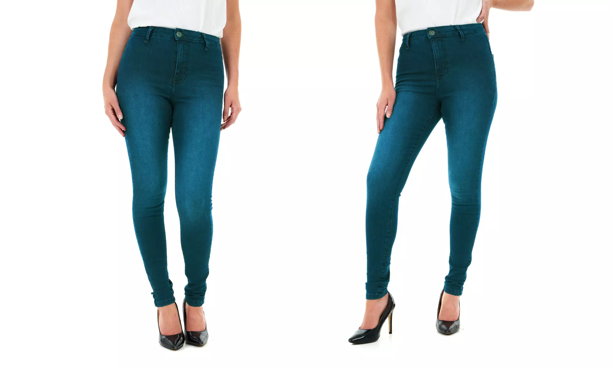 High-Waisted Skinny Fit Denim Jeans