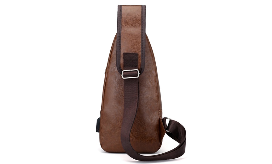 Image 5: Leather Optic Sling Bag