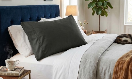 Groupon Unisex Pair Of Easy-Care Polycotton Pillowcases: Ochre