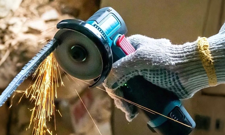 Image 3: Kit de taladro atornillador y amoladora eléctrica a batería de 18 V