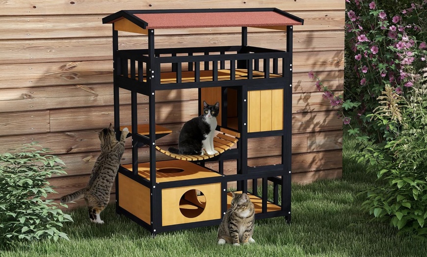 Image 11: PawHut Outdoor Cat Shelter