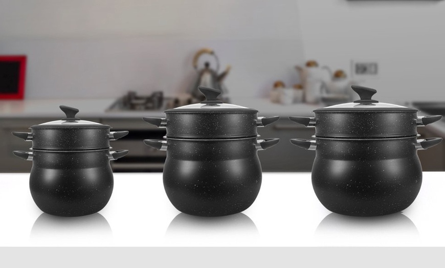 Image 3: Couscoussier en acier inoxydable avec couvercle en verre Royalty Line