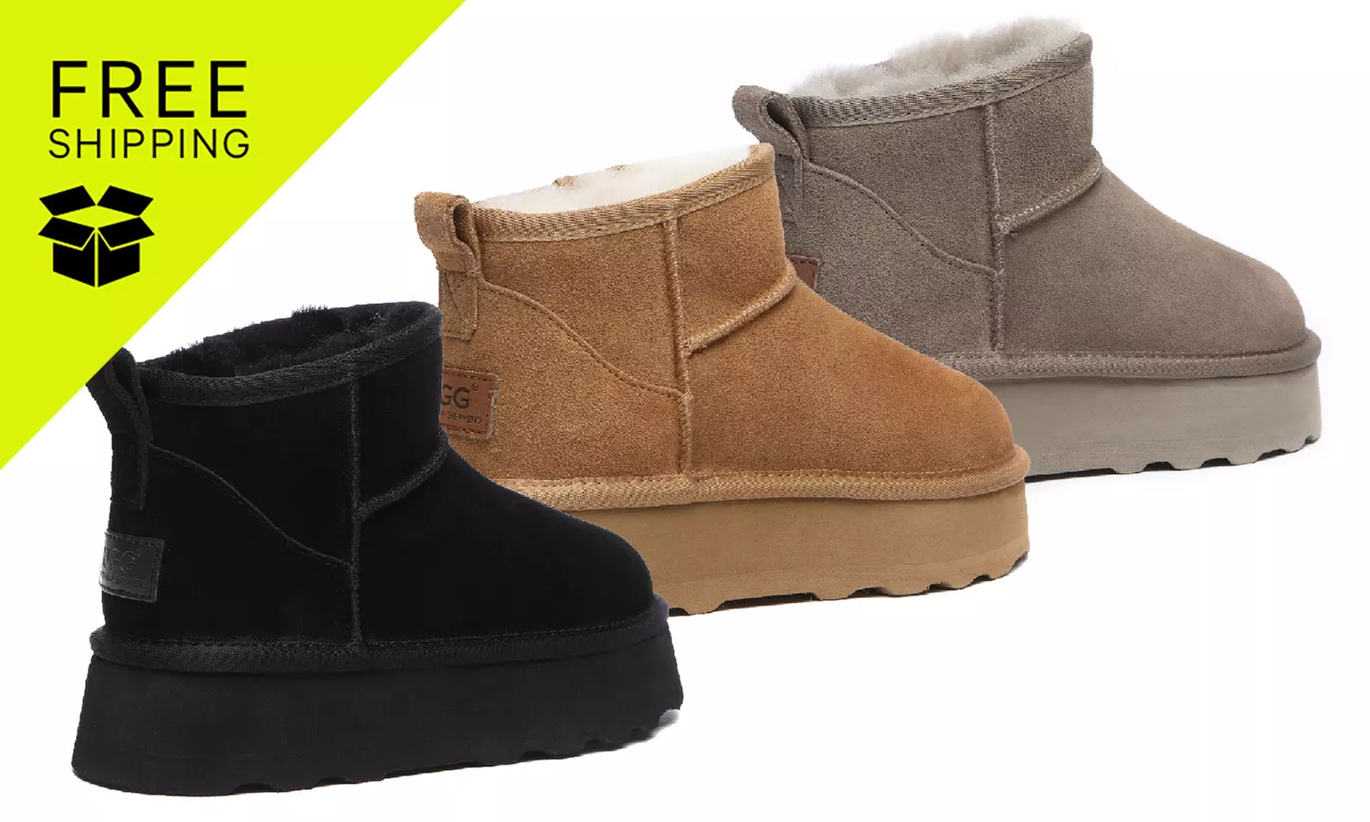 FREE SHIPPING: Thick UGG Bottom Mini Classic UGG with Sizes and Colors to Choose From (Up to 46% Off) - Primary Image