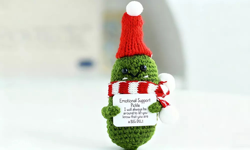 4er-Set gestrickte Aufmunterungs-Puppen mit Motivationskarte