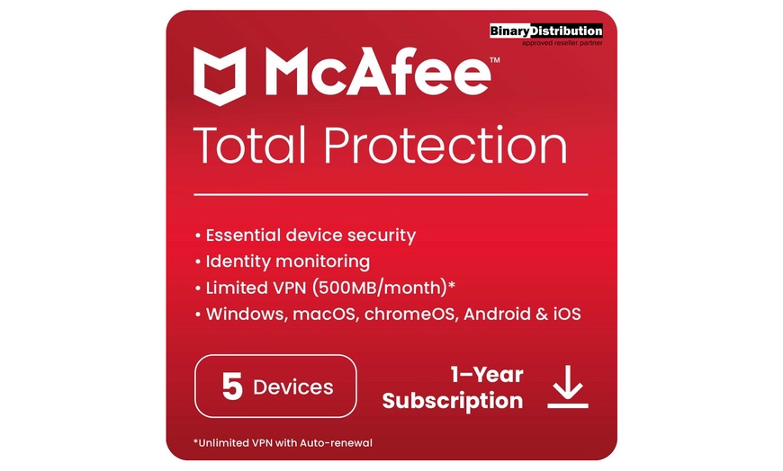 Image 3: McAfee Total Protection 2024 for 1, 5 or 10 Devices