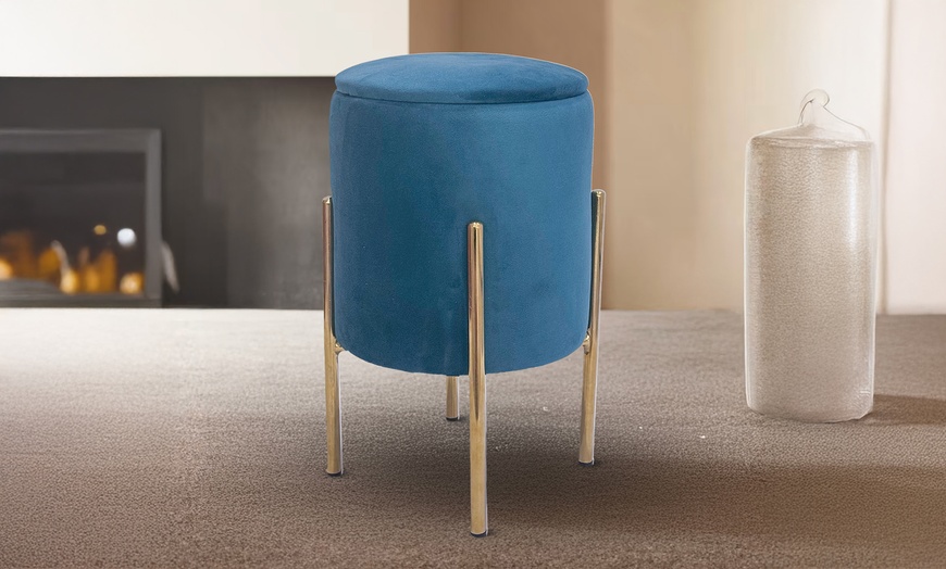 Image 5: Pouf contenitore in velluto