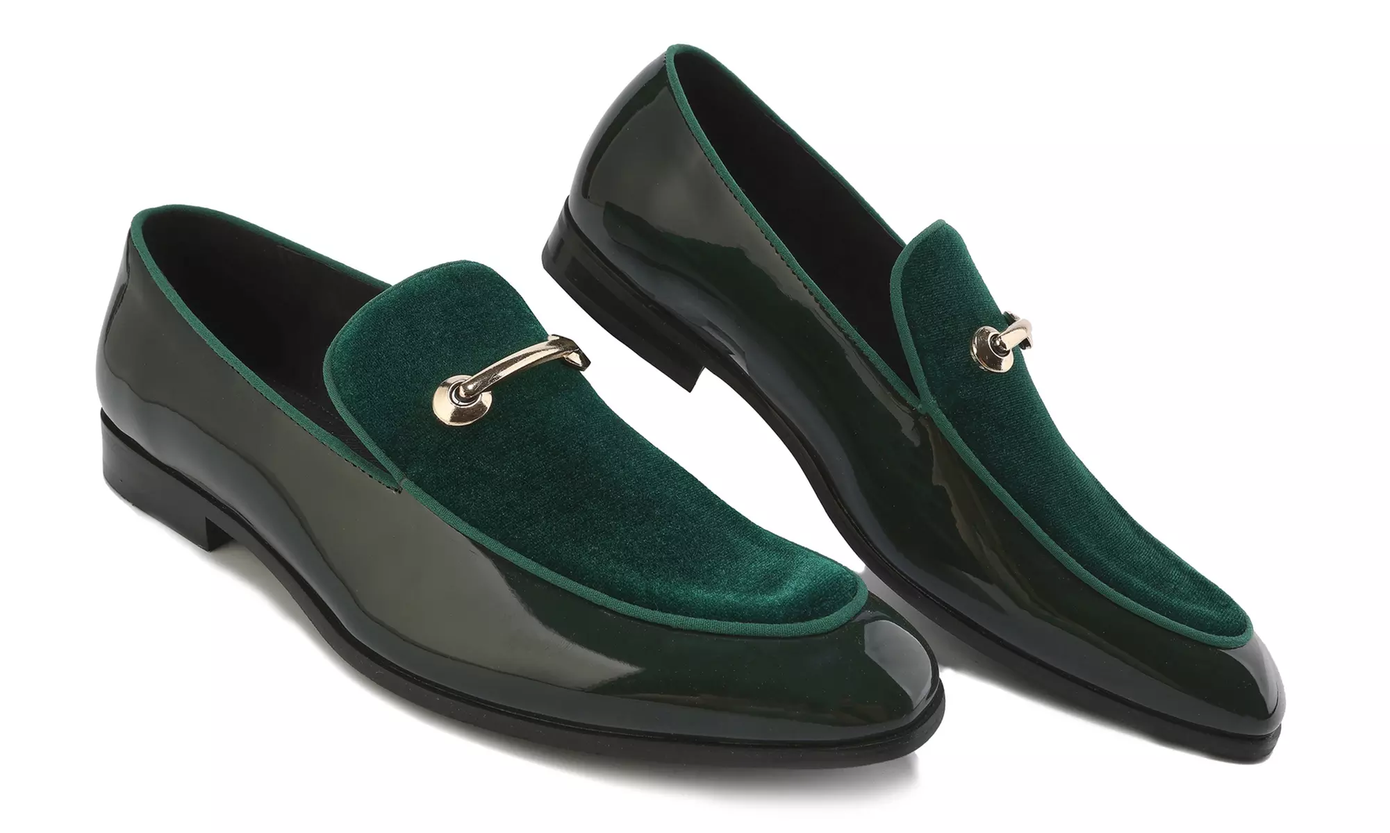 Gino Vitale Velvet & Patent Leather Slip On Dress Loafer