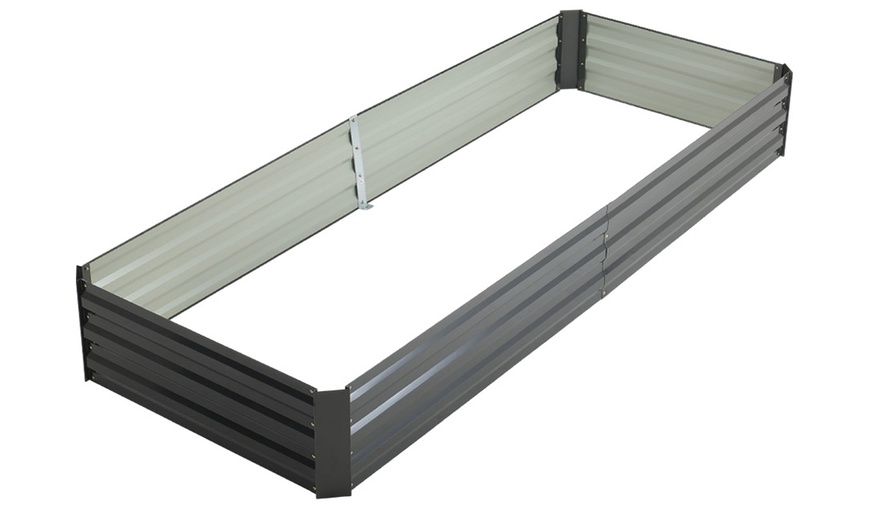 Image 2: 2.4m Sectioned Metal Raised Garden Bed