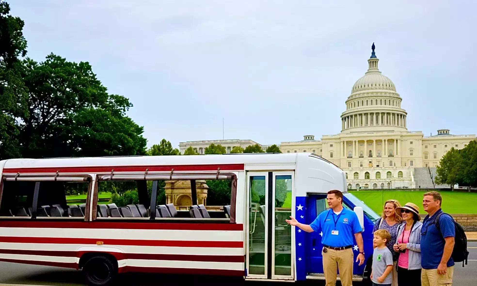 Explore Iconic Washington, D.C. Monuments with Engaging Guided Open-Air Minibus or Electric Carriage Tours