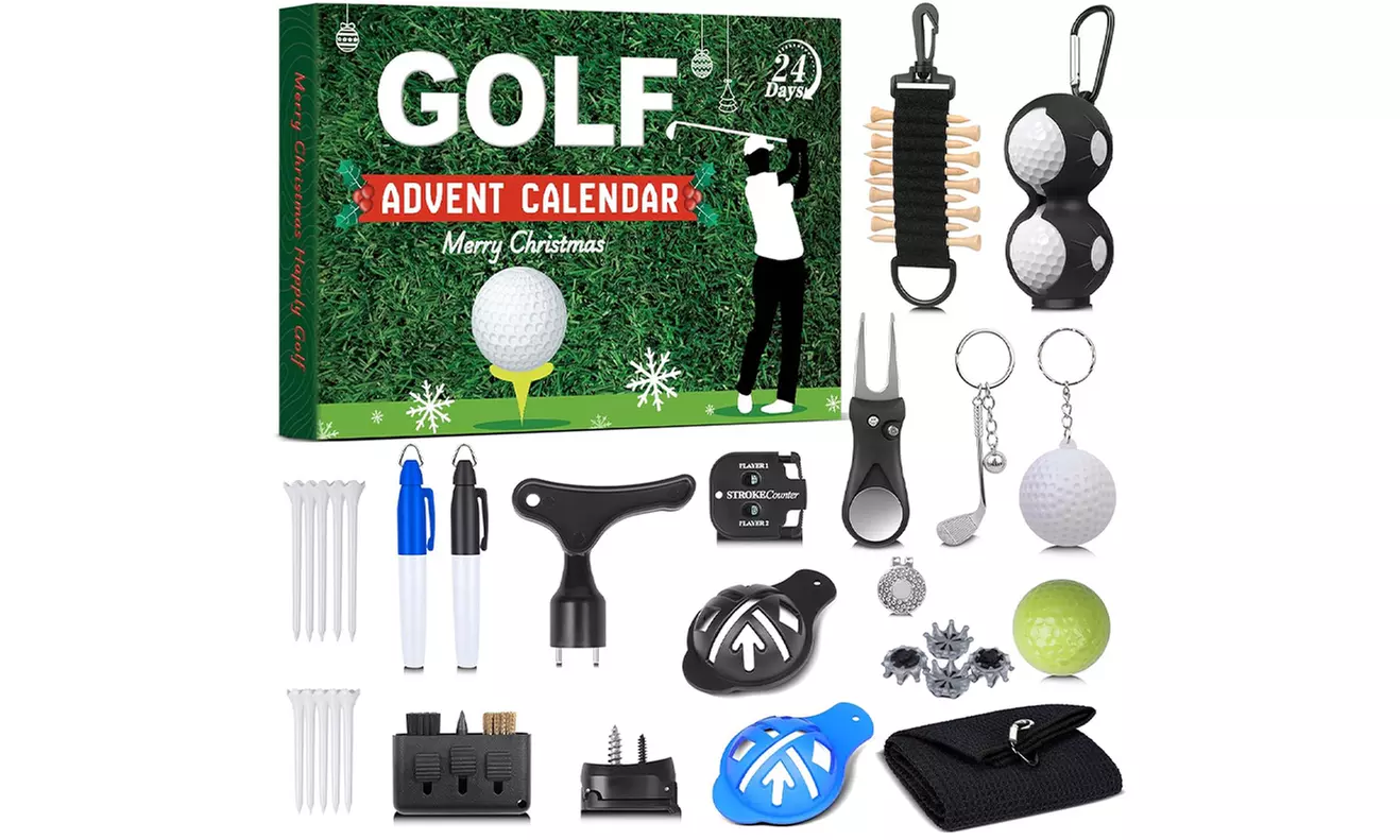 Calendario dell'avvento con accessori da golf