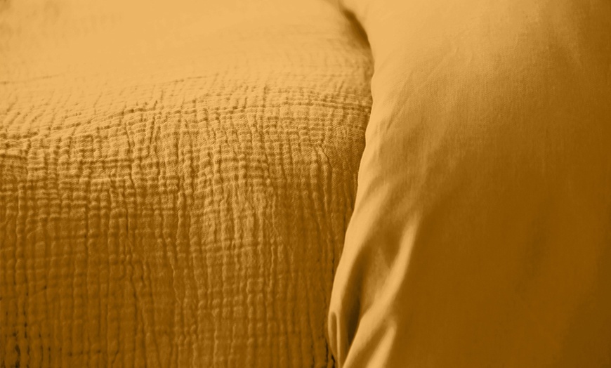 Image 24: Completo lenzuola matrimoniale in tinta unita 100% cotone